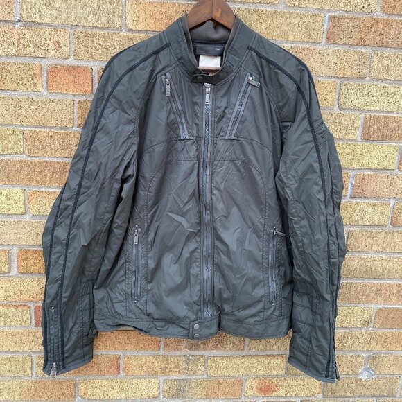 Vintage Diesel Cow Leather Jacket XXL Green - Picture 1 of 16